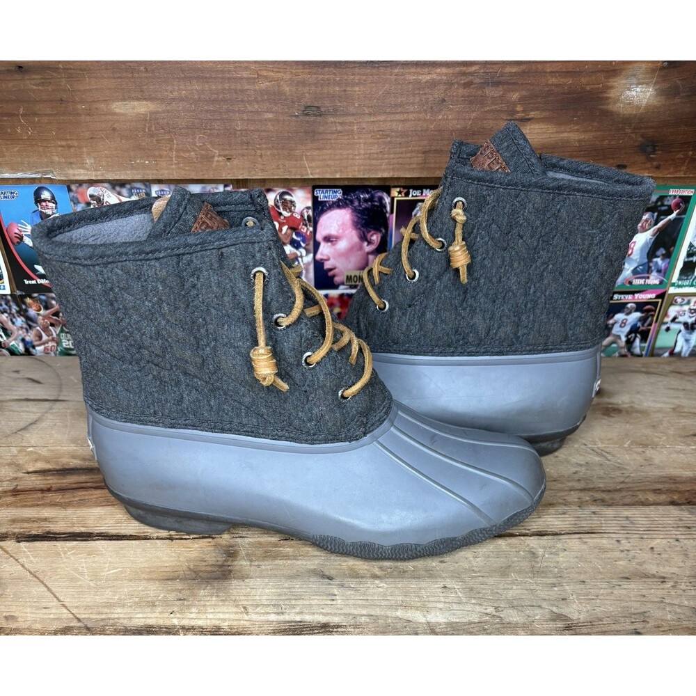 Sperry Top-Sider Women's Saltwater Charcoal Wool Boot, Size 10 Dark Grey Duck